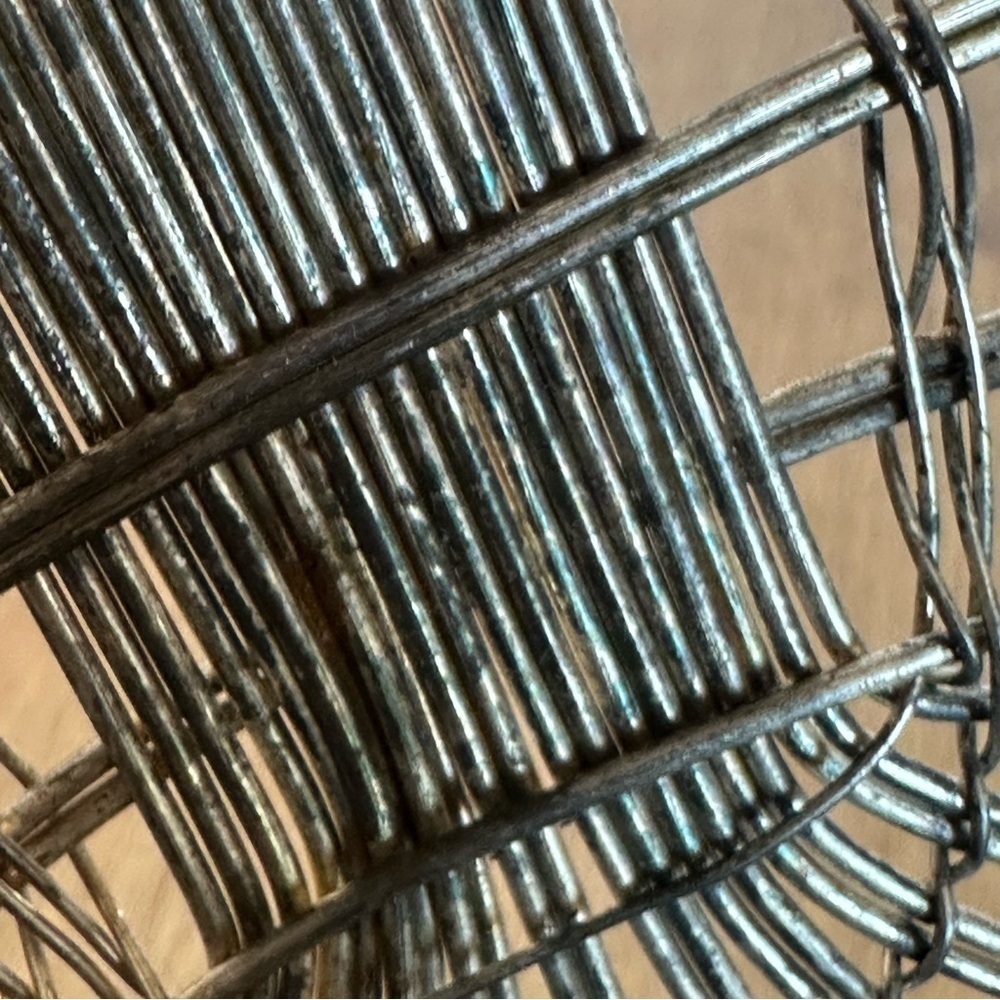 Vintage Silver Plated French Baguette  Basket Dinner Rolls Buns Woven Patina - Picture 7 of 12